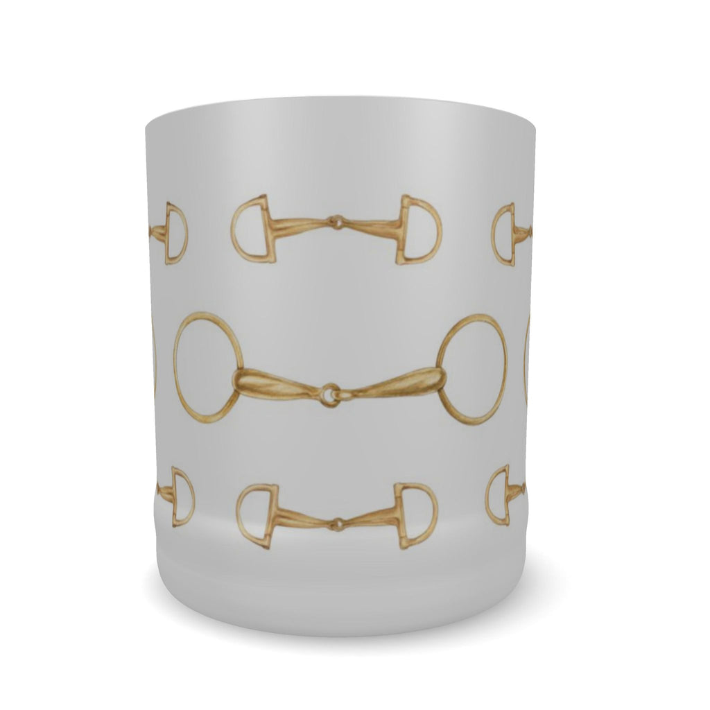 Gold Bit Frosted Crystal Whiskey Glass