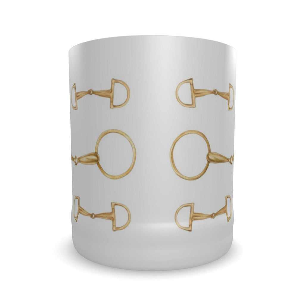 Gold Bit Frosted Crystal Whiskey Glass