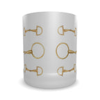 Gold Equestrian Bit Frosted Crystal Whiskey Glass