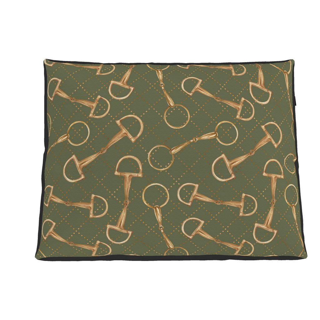Copy of Copy of Olive Equestrian Bit Luxury Dog Bed - large