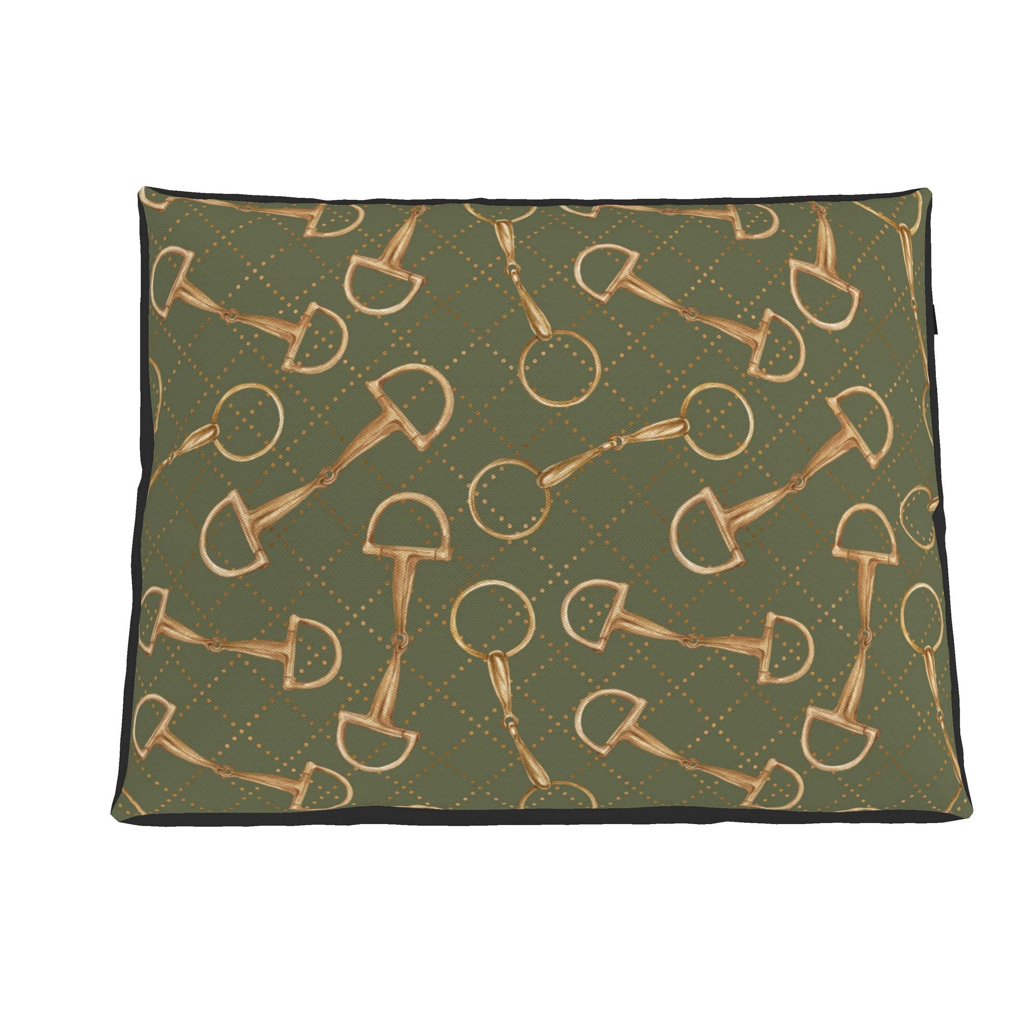 Copy of Copy of Olive Equestrian Bit Luxury Dog Bed - large