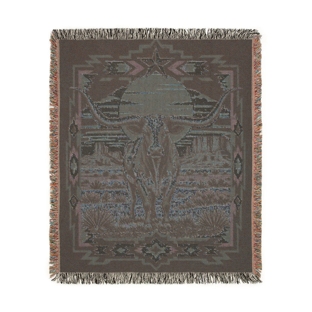 Real Cool Company Longhorn Heritage Woven Cotton Blanket
