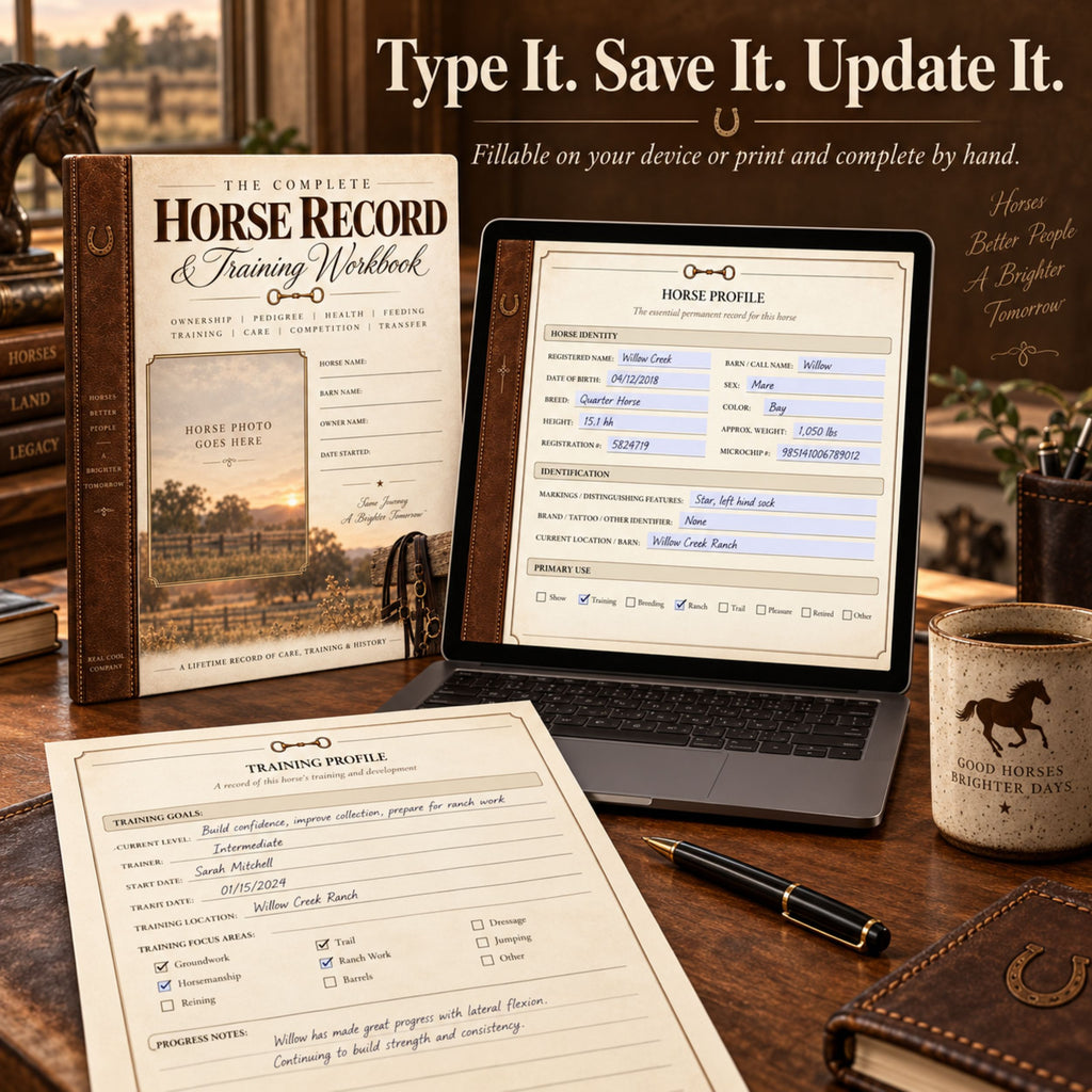 The Complete Horse Record & Training Workbook — Printable + Fillable PDF