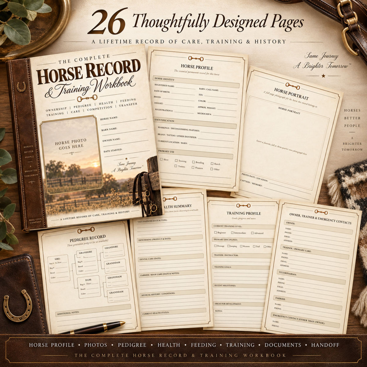The Complete Horse Record & Training Workbook — Printable + Fillable PDF