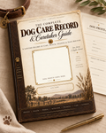 The Complete Dog Care Record & Caretaker Guide digital workbook by Real Cool Company with printable interior pages