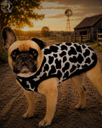 Black & White Cow Print Knitted Dog Sweater