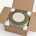 Olive Equestrian Bit Bone China Dinner Plates — Set of Four