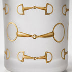 Gold Bit Frosted Crystal Whiskey Glass