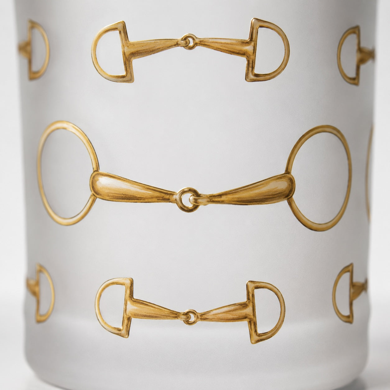 Gold Bit Frosted Crystal Whiskey Glass
