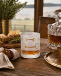 Gold Bit Frosted Crystal Whiskey Glass