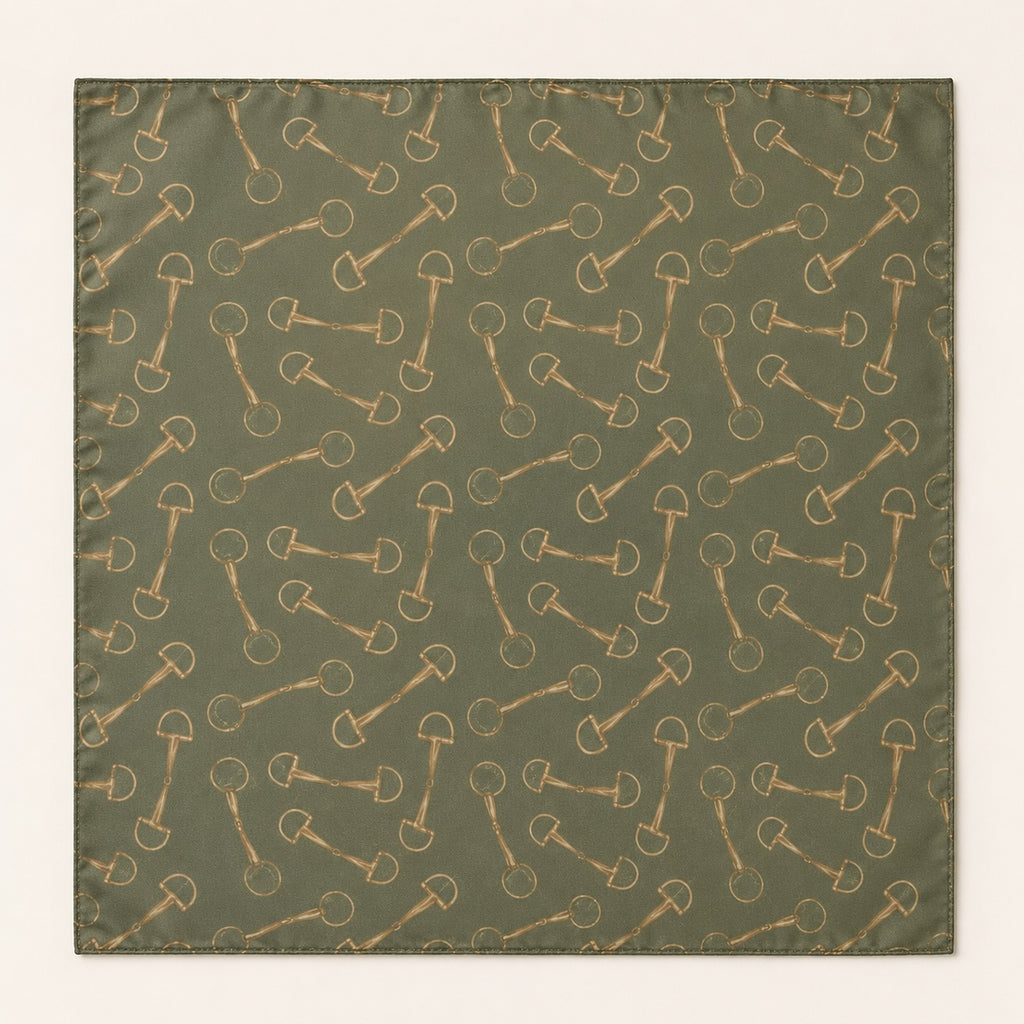 Olive Equestrian Bit Silk Wild Rag