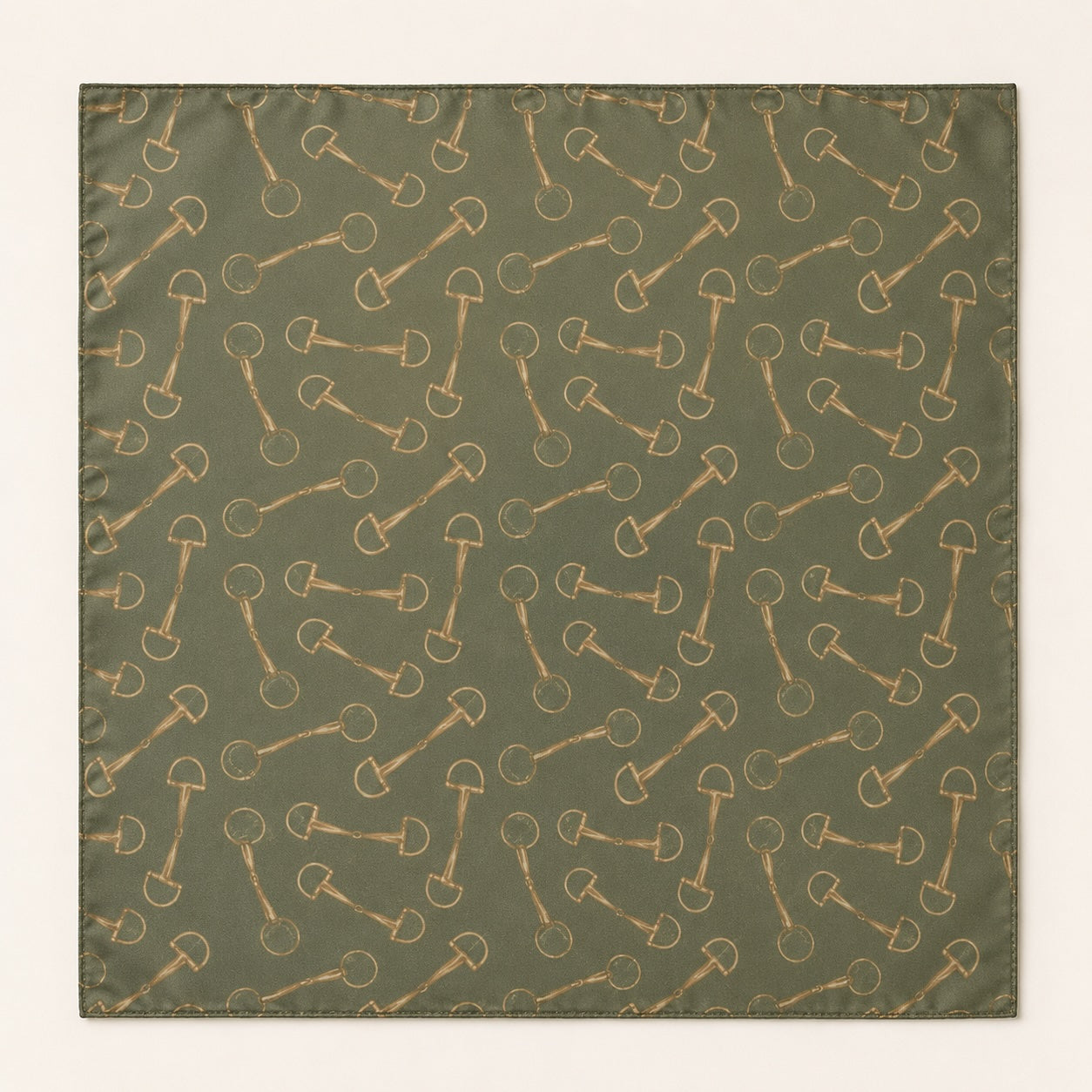 Olive Equestrian Bit Silk Wild Rag