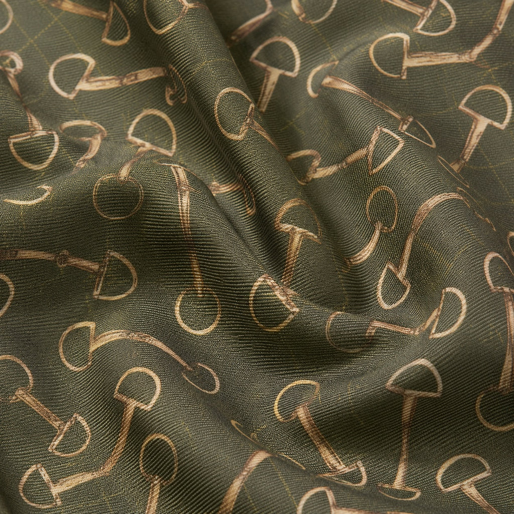 Olive Equestrian Bit Silk Wild Rag