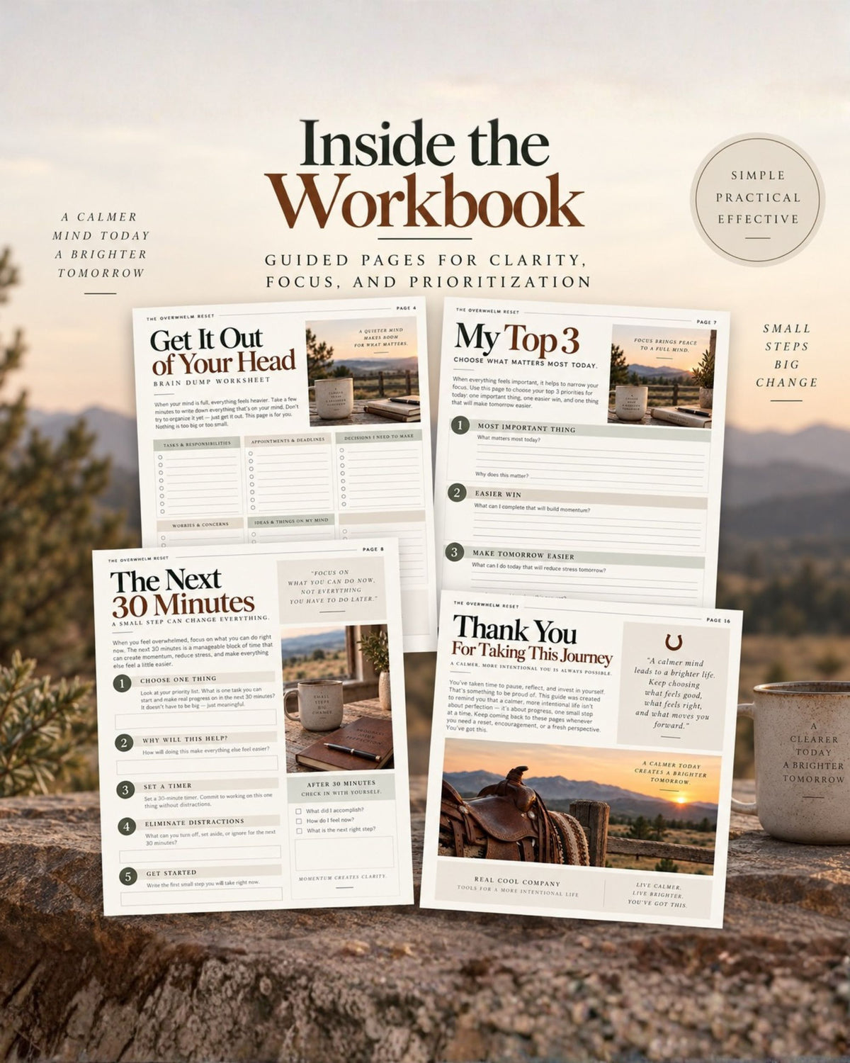 The Overwhelm Reset — 16-Page Printable Workbook