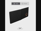 Modern Western Black Leather Wallet with Horseshoe Detail