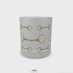 Gold Equestrian Bit Frosted Crystal Whiskey Glass