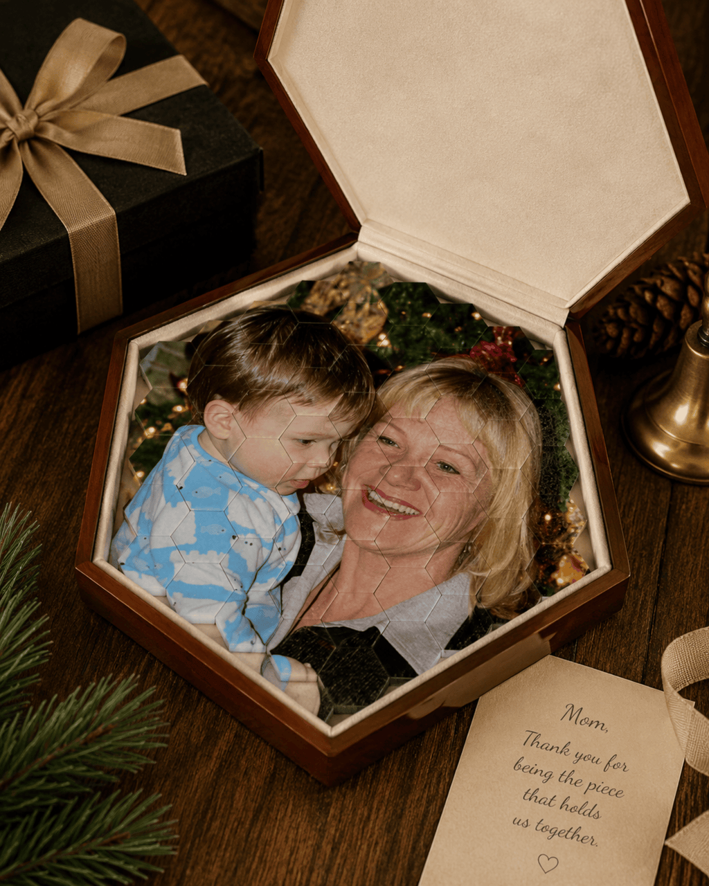 Personalized Ceramic Hexagon Photo Puzzle
