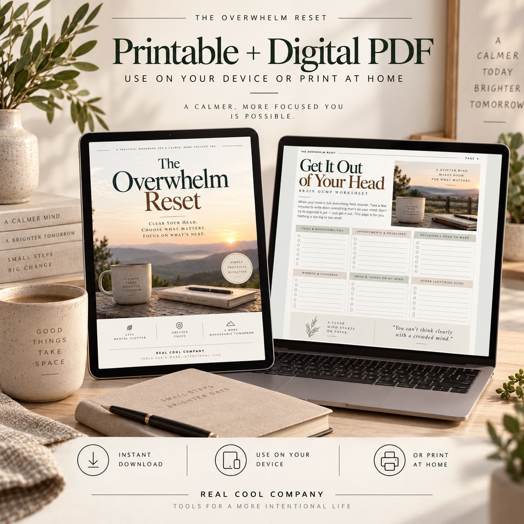 The Overwhelm Reset — 16-Page Printable Workbook