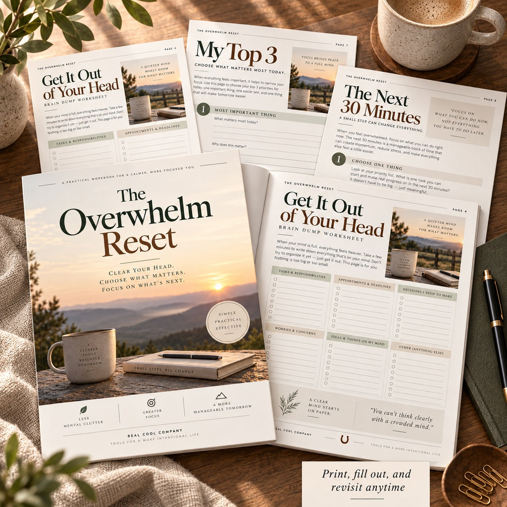 The Overwhelm Reset — 16-Page Printable Workbook