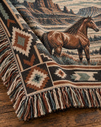 Real Cool Company Wild Horse Heritage Woven Cotton Blanket