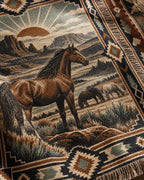 Real Cool Company Wild Horse Heritage Woven Cotton Blanket