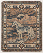 Real Cool Company Wild Horse Heritage Woven Cotton Blanket