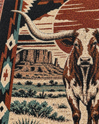Real Cool Company Longhorn Heritage Woven Cotton Blanket