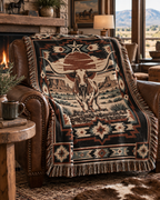 Real Cool Company Longhorn Heritage Woven Cotton Blanket